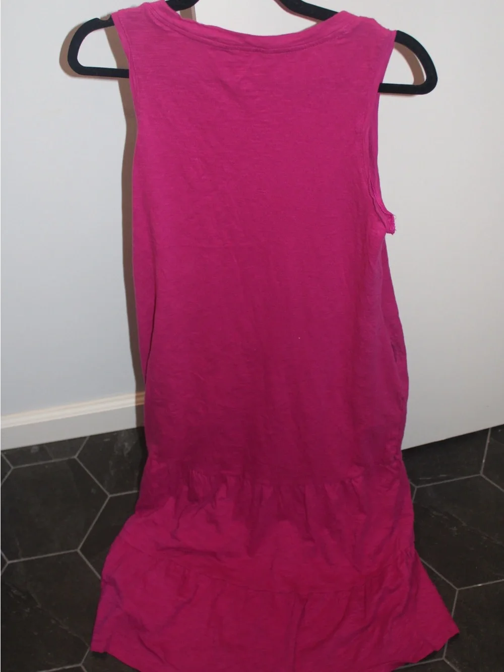 Time and Tru Fuchsia Pink Sleeveless Tiered Knit Tank Dress Small 4-6 - Picture 4 of 5